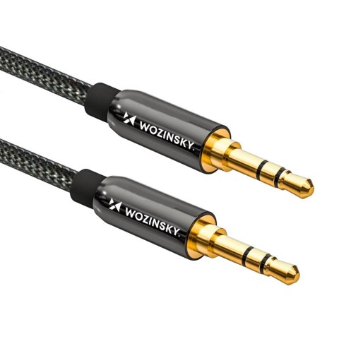 Uniwersalny kabel przewód mini jack AUX 2m czarny Uniwersalny kabel przewód mini jack AUX 2m czarny