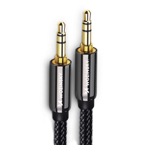 Uniwersalny kabel przewód mini jack AUX 2m czarny Uniwersalny kabel przewód mini jack AUX 2m czarny