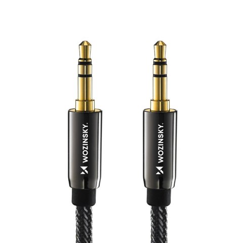 Uniwersalny kabel przewód mini jack AUX 2m czarny Uniwersalny kabel przewód mini jack AUX 2m czarny