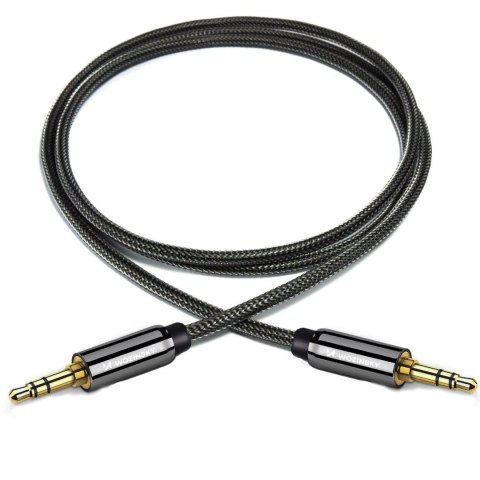 Uniwersalny kabel przewód mini jack AUX 2m czarny Uniwersalny kabel przewód mini jack AUX 2m czarny