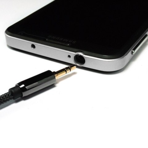 Uniwersalny kabel przewód mini jack AUX 2m czarny Uniwersalny kabel przewód mini jack AUX 2m czarny