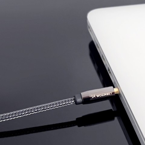 Uniwersalny kabel przewód mini jack AUX 2m czarny Uniwersalny kabel przewód mini jack AUX 2m czarny