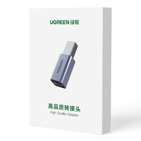 Adapter przejściówka wtyczka z USB-C do USB-B do drukarki dysku - szary Adapter przejściówka wtyczka z USB-C do USB-B do drukarki dysku - szary