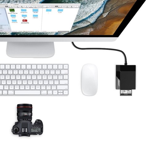 Czytnik kart pamięci SD / micro SD / CF / MS wtyczka USB 3.0 - czarny Czytnik kart pamięci SD / micro SD / CF / MS wtyczka USB 3.0 - czarny