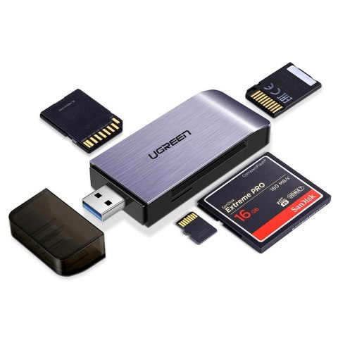 Czytnik kart pamięci SD / micro SD / CF / MS wtyczka USB 3.0 - szary Czytnik kart pamięci SD / micro SD / CF / MS wtyczka USB 3.0 - szary