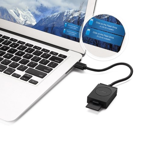 Czytnik kart pamięci SD / micro SD wtyczka USB 3.0 15cm - czarny Czytnik kart pamięci SD / micro SD wtyczka USB 3.0 15cm - czarny