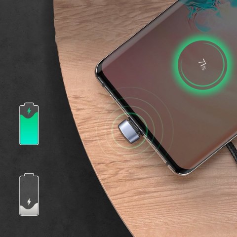 Kabel przewód kątowy USB - USB-C dla graczy QC AFC FCP 1m - szary Kabel przewód kątowy USB - USB-C dla graczy QC AFC FCP 1m - szary
