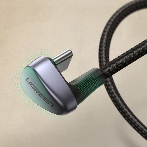 Kabel przewód kątowy USB - USB-C dla graczy QC AFC FCP 1m - szary Kabel przewód kątowy USB - USB-C dla graczy QC AFC FCP 1m - szary