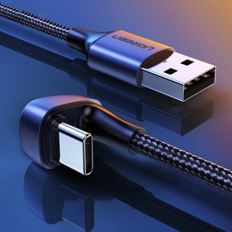 Kabel przewód kątowy USB - USB-C dla graczy QC AFC FCP 1m - szary Kabel przewód kątowy USB - USB-C dla graczy QC AFC FCP 1m - szary