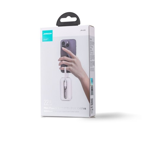Powerbank 10000mAh Colorful Series 22.5W z kablami USB-C i Iphone Lightning biały Powerbank 10000mAh Colorful Series 22.5W z kablami USB-C i Iphone Lightning biały