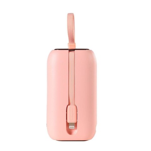 Powerbank 10000mAh Colorful Series 22.5W z kablami USB-C i Iphone Lightning różowy Powerbank 10000mAh Colorful Series 22.5W z kablami USB-C i Iphone Lightning różowy