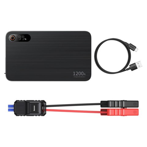 3w1 Rozruch auta Jump Starter 1200A + powerbank 7200mAh + latarka LED - czarny 3w1 Rozruch auta Jump Starter 1200A + powerbank 7200mAh + latarka LED - czarny