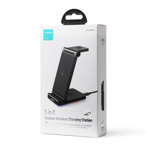 3w1 ładowarka indukcyjna do iPhone Apple Watch Airpods + podstawka stojak - czarna 3w1 ładowarka indukcyjna do iPhone Apple Watch Airpods + podstawka stojak - czarna