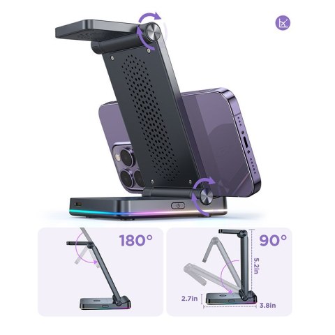 3w1 ładowarka indukcyjna do iPhone Apple Watch Airpods + podstawka stojak - czarna 3w1 ładowarka indukcyjna do iPhone Apple Watch Airpods + podstawka stojak - czarna