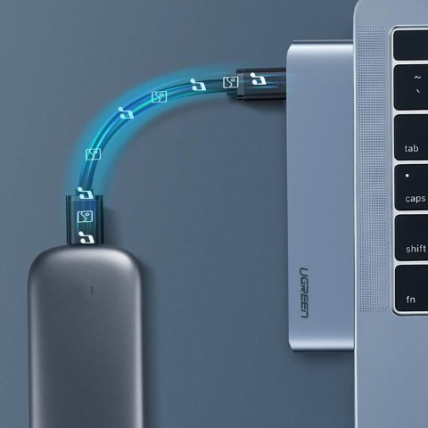 Adapter HUB do MacBook Pro / Air 2x USB-C na 3x USB 3.0 / TF / SD / USB-C - szary Adapter HUB do MacBook Pro / Air 2x USB-C na 3x USB 3.0 / TF / SD / USB-C - szary