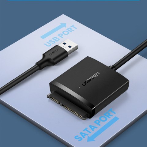 Kabel Adapter do dysku HDD i SSD SATA 2.5'' / 3.5'' USB 3.0 do 12TB - czarny Kabel Adapter do dysku HDD i SSD SATA 2.5'' / 3.5'' USB 3.0 do 12TB - czarny