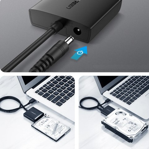 Kabel Adapter do dysku HDD i SSD SATA 2.5'' / 3.5'' USB 3.0 do 12TB - czarny Kabel Adapter do dysku HDD i SSD SATA 2.5'' / 3.5'' USB 3.0 do 12TB - czarny