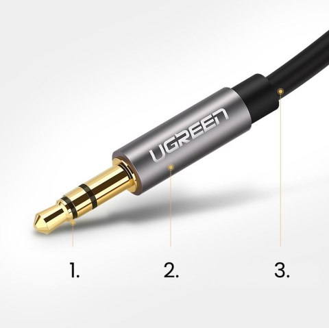 Kabel przewód audio AUX mini jack 3.5mm 1m - czarny Kabel przewód audio AUX mini jack 3.5mm 1m - czarny
