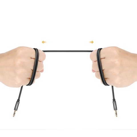 Kabel przewód audio AUX mini jack 3.5mm 1m - czarny Kabel przewód audio AUX mini jack 3.5mm 1m - czarny