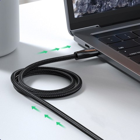 Kabel przewód elastyczny w oplocie HDMI 8K 60Hz 2m - czarny Kabel przewód elastyczny w oplocie HDMI 8K 60Hz 2m - czarny