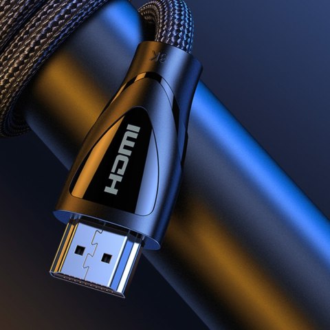 Kabel przewód elastyczny w oplocie HDMI 8K 60Hz 2m - czarny Kabel przewód elastyczny w oplocie HDMI 8K 60Hz 2m - czarny