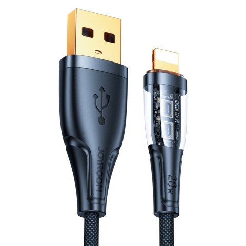 Kabel przewód z inteligentnym wyłącznikiem USB-A - iPhone Lightning 1.2m - czarny Kabel przewód z inteligentnym wyłącznikiem USB-A - iPhone Lightning 1.2m - czarny