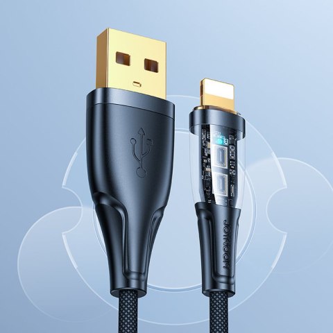 Kabel przewód z inteligentnym wyłącznikiem USB-A - iPhone Lightning 1.2m - czarny Kabel przewód z inteligentnym wyłącznikiem USB-A - iPhone Lightning 1.2m - czarny