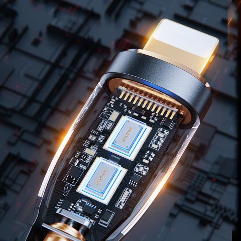 Kabel przewód z inteligentnym wyłącznikiem USB-A - iPhone Lightning 1.2m - czarny Kabel przewód z inteligentnym wyłącznikiem USB-A - iPhone Lightning 1.2m - czarny