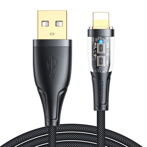Kabel przewód z inteligentnym wyłącznikiem USB-A - iPhone Lightning 1.2m - czarny Kabel przewód z inteligentnym wyłącznikiem USB-A - iPhone Lightning 1.2m - czarny