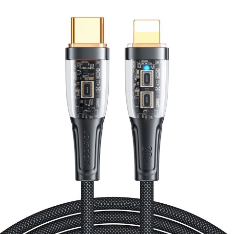 Kabel przewód z inteligentnym wyłącznikiem USB-C - iPhone Lightning 1.2m - czarny Kabel przewód z inteligentnym wyłącznikiem USB-C - iPhone Lightning 1.2m - czarny