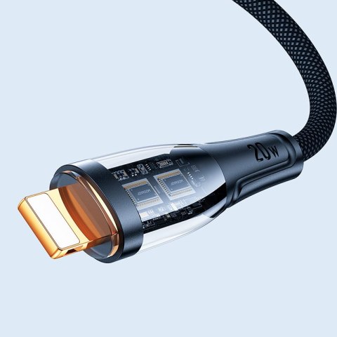Kabel przewód z inteligentnym wyłącznikiem USB-C - iPhone Lightning 1.2m - czarny Kabel przewód z inteligentnym wyłącznikiem USB-C - iPhone Lightning 1.2m - czarny