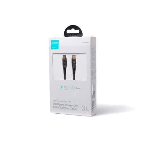 Kabel przewód z inteligentnym wyłącznikiem USB-C - iPhone Lightning 1.2m - czarny Kabel przewód z inteligentnym wyłącznikiem USB-C - iPhone Lightning 1.2m - czarny