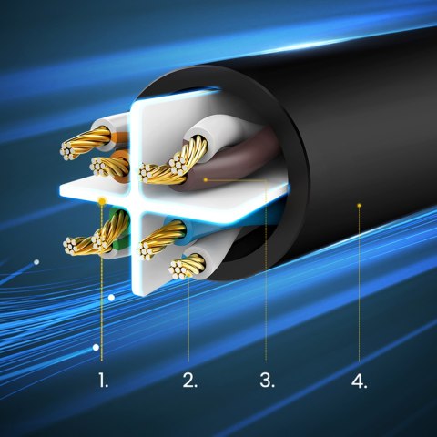 Kabel sieciowy patchcord LAN Ethernet U/UTP Cat. 6 1000Mb/s 8m - czarny Kabel sieciowy patchcord LAN Ethernet U/UTP Cat. 6 1000Mb/s 8m - czarny