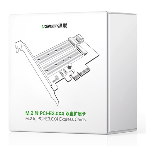 Karta rozszerzeń adapter PCIe 3.0 x4 dodatkowe dwa sloty SSD M.2 M-Key i M.2 B-Key Karta rozszerzeń adapter PCIe 3.0 x4 dodatkowe dwa sloty SSD M.2 M-Key i M.2 B-Key