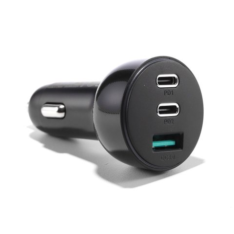 Ładowarka samochodowa do zapalniczki 3 porty USB i 2x USB-C 70W - czarna Ładowarka samochodowa do zapalniczki 3 porty USB i 2x USB-C 70W - czarna