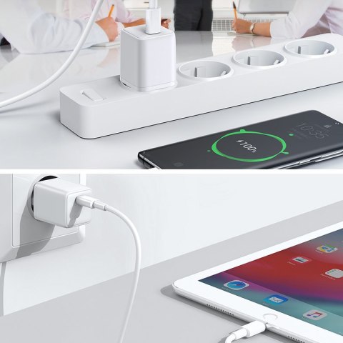 Mała szybka ładowarka zasilacz USB-C PD 5-12V 25W - biały Mała szybka ładowarka zasilacz USB-C PD 5-12V 25W - biały