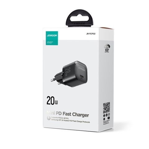 Mini ładowarka do telefonu USB-C 20W PD JR-TCF02 - czarna Mini ładowarka do telefonu USB-C 20W PD JR-TCF02 - czarna