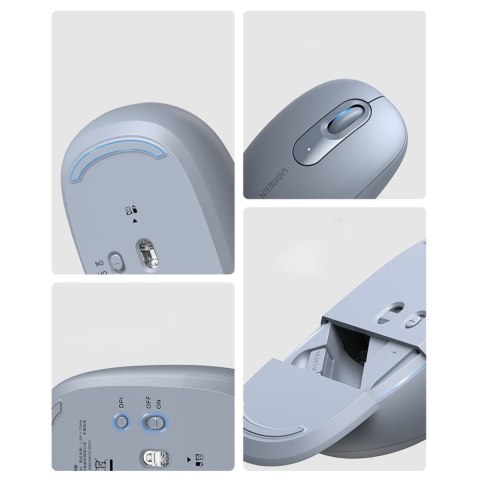 Myszka bezprzewodowa USB 2.4GHz Ugreen MU105 - niebieska Myszka bezprzewodowa USB 2.4GHz Ugreen MU105 - niebieska