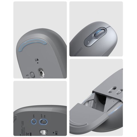 Myszka bezprzewodowa USB 2.4GHz Ugreen MU105 - szara Myszka bezprzewodowa USB 2.4GHz Ugreen MU105 - szara