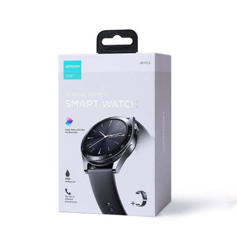 Smartwatch JR-FC2 Classic Series z funkcją odbierania połączeń - czarny Smartwatch JR-FC2 Classic Series z funkcją odbierania połączeń - czarny