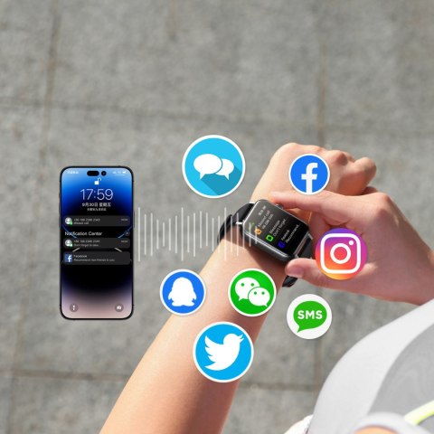 Smartwatch JR-FT5 Fit-Life Series z funkcją odbierania połączeń - czarny Smartwatch JR-FT5 Fit-Life Series z funkcją odbierania połączeń - czarny