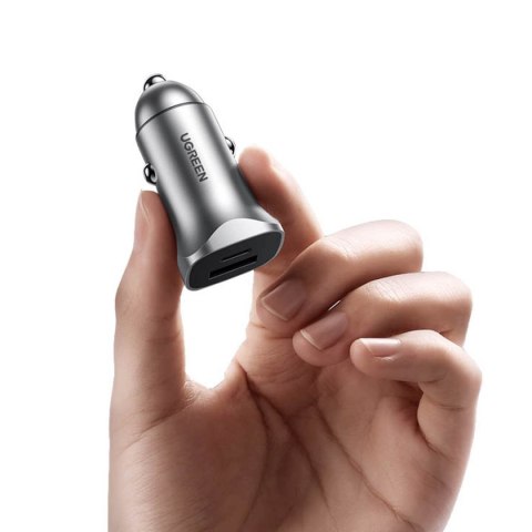 Szybka ładowarka samochodowa USB-A i USB-C 30W PD PPS - szara Szybka ładowarka samochodowa USB-A i USB-C 30W PD PPS - szara