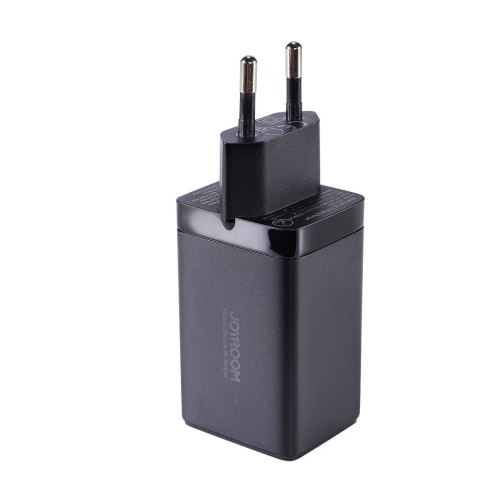 Szybka ładowarka sieciowa GaN USB 2x USB-C + kabel USB-C 1.2m - czarna Szybka ładowarka sieciowa GaN USB 2x USB-C + kabel USB-C 1.2m - czarna
