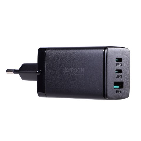 Szybka ładowarka sieciowa GaN USB 2x USB-C + kabel USB-C 1.2m - czarna Szybka ładowarka sieciowa GaN USB 2x USB-C + kabel USB-C 1.2m - czarna