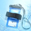 Wodoodporny pokrowiec etui do telefonu z opaską armband PVC - przezroczyste
