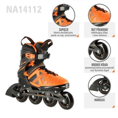 NA14112 CZARNO-POMARAŃCZOWY ROZM. 41 ŁYŻWOROLKI NILS EXTREME NA14112 CZARNO-POMARAŃCZOWY ROZM. 41 ŁYŻWOROLKI NILS EXTREME