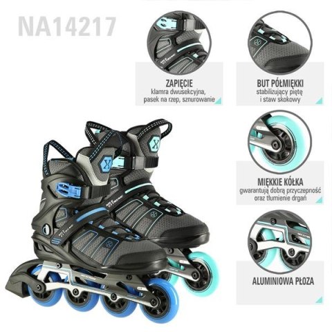 NA14217 CZARNO-MIĘTOWY ROZM. 41 ŁYŻWOROLKI NILS EXTREME NA14217 CZARNO-MIĘTOWY ROZM. 41 ŁYŻWOROLKI NILS EXTREME