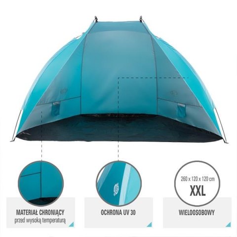 NC8030 TURKUSOWY NAMIOT PLAŻOWY 260X120X120 CM NILS CAMP NC8030 TURKUSOWY NAMIOT PLAŻOWY 260X120X120 CM NILS CAMP