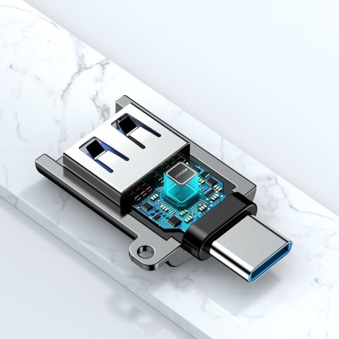 Adapter przejściówka USB 3.2 Gen 1 męski - USB-C żeński czarny Adapter przejściówka USB 3.2 Gen 1 męski - USB-C żeński czarny