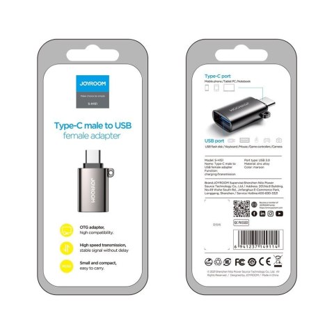 Adapter przejściówka USB 3.2 Gen 1 męski - USB-C żeński czarny Adapter przejściówka USB 3.2 Gen 1 męski - USB-C żeński czarny